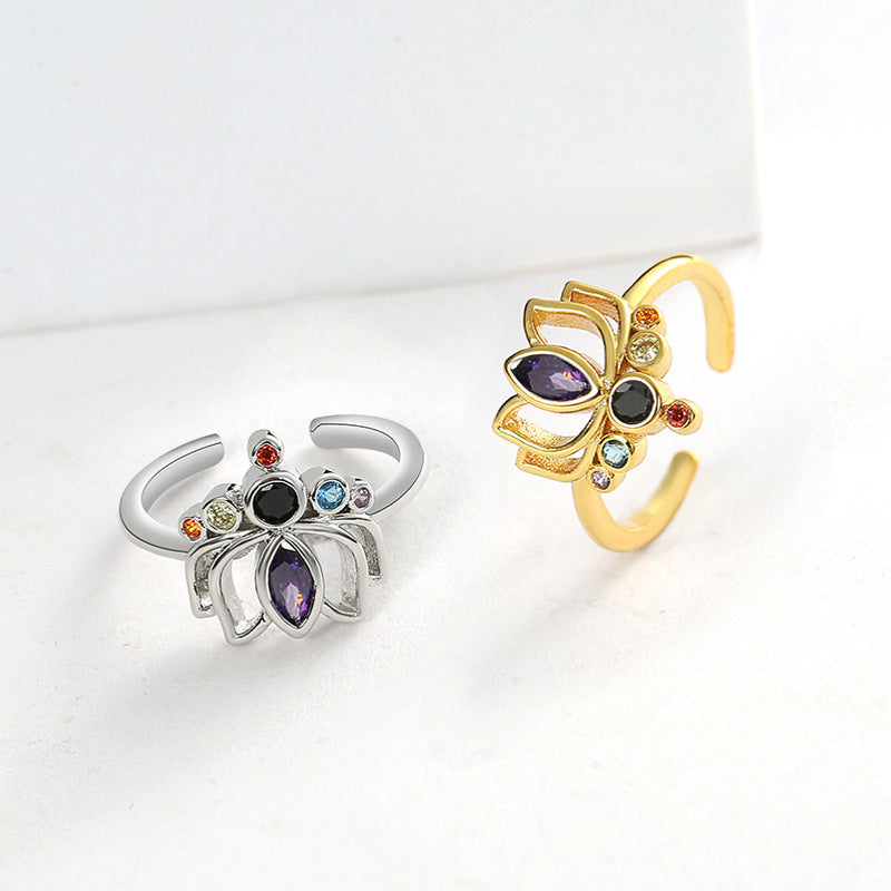 Anillo Flor de Loto 7 Chakras Mujer 