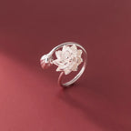 Anillo Flor de Loto Blanco Mujer