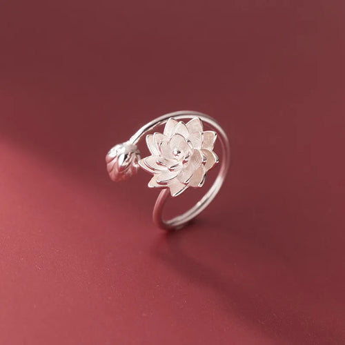 Anillo Flor de Loto Blanco Mujer