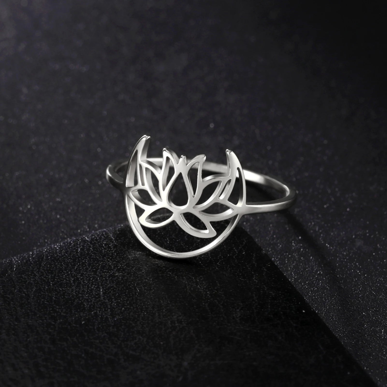 Anillo Flor de Loto Zen Mujer plata