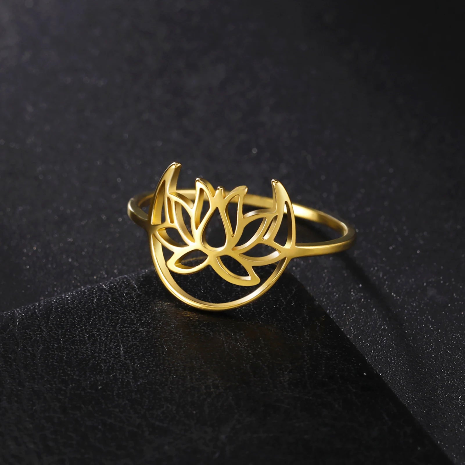 Anillo Flor de Loto Zen Mujer oro