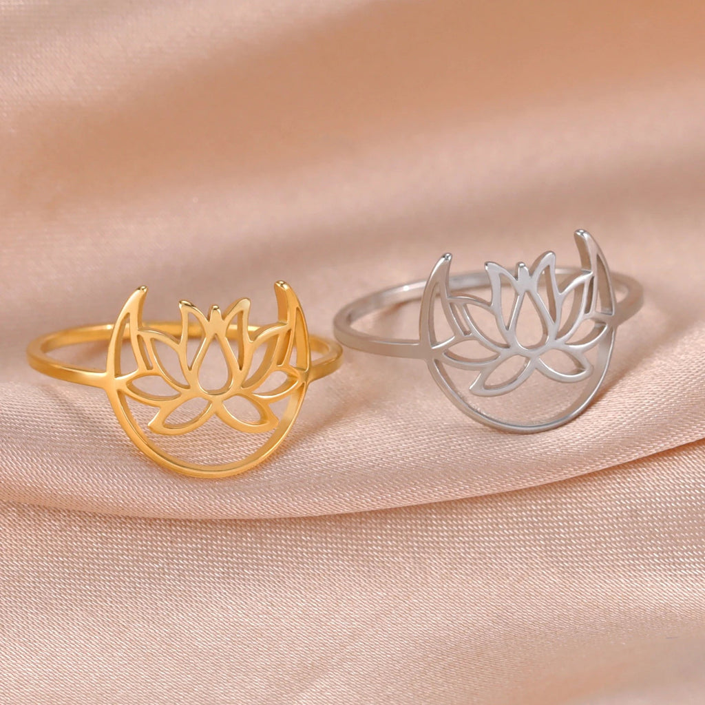 Anillo Flor de Loto Zen Mujer plata