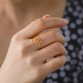 Anillo Flor de Loto Zen Mujer oro