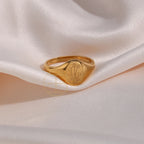 Anillo flor silvestre grabado flor silvestre