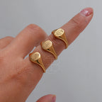 Anillo flor silvestre grabado