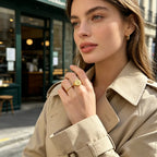 Anillo flor silvestre grabado