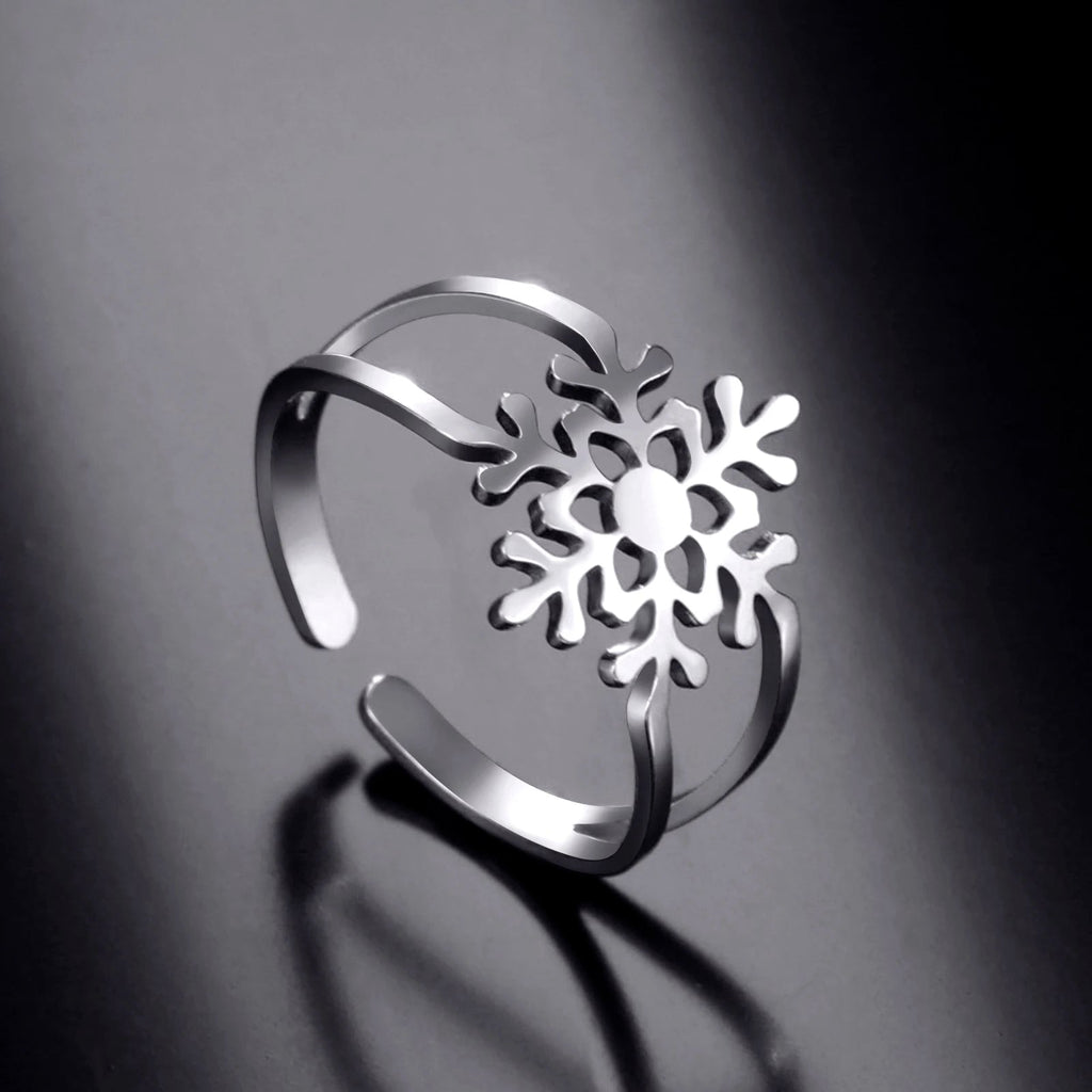 Anillo Copo de Nieve Mujer Anillo plata