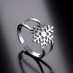 Anillo Copo de Nieve Mujer Anillo plata