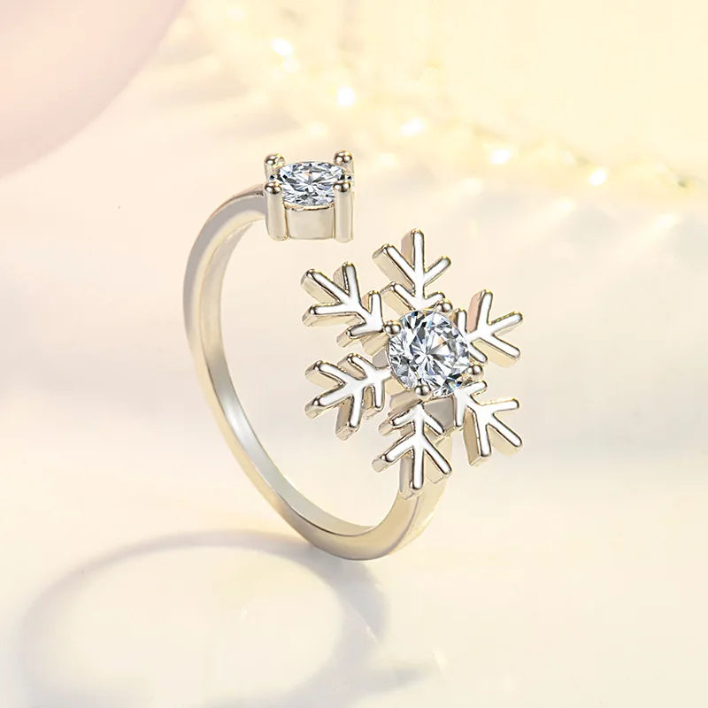 Anillo Copo de Nieve Mujer Plata