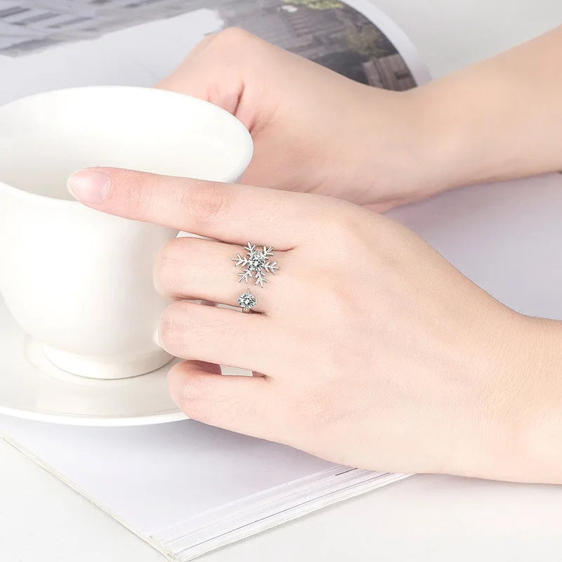 Anillo Copo de Nieve Mujer Plata