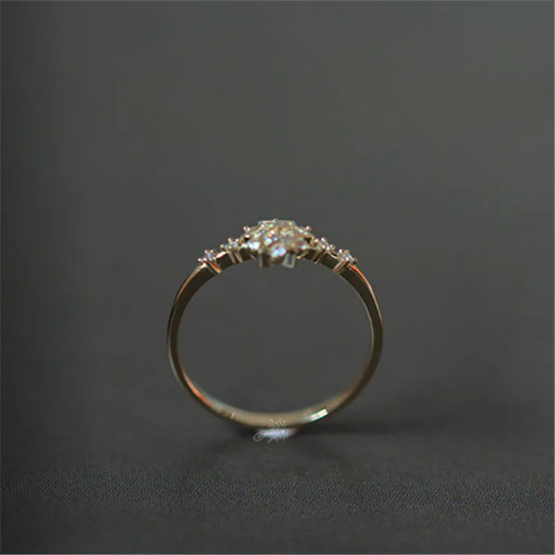 Anillo Copo de Nieve Mujer Invierno Oro