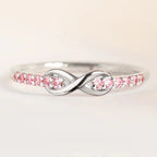 Inel infinit promisiune eternă și cristale strălucitoare argint