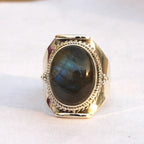 Anillo Piedra Labradorita 