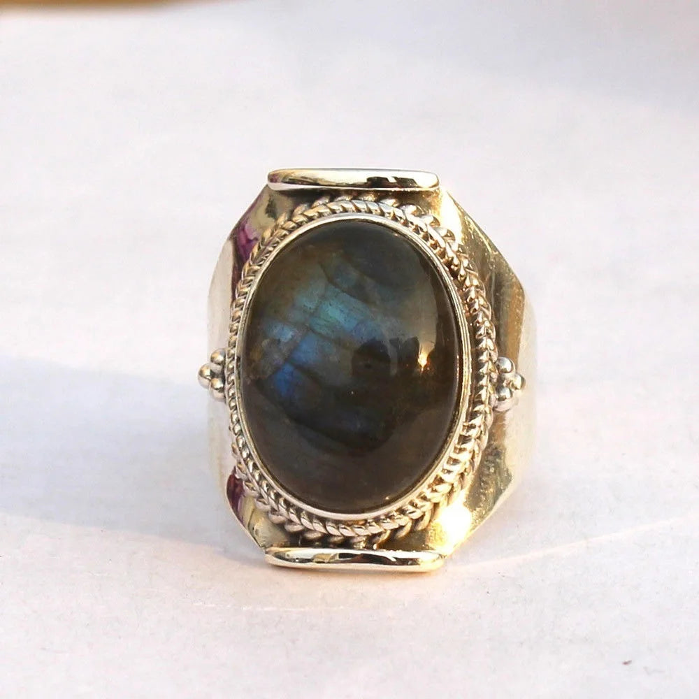 Anillo Piedra Labradorita 