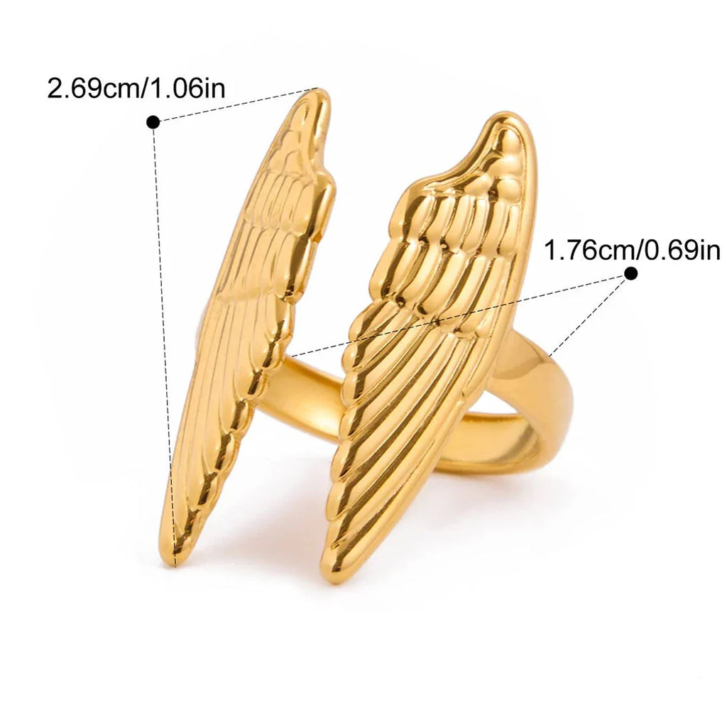 Anillo ancho alas de ángel