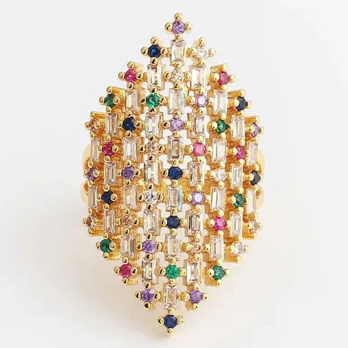 Anillo ancho arcoíris mujer multicolor
