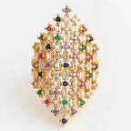 Anillo ancho arcoíris mujer multicolor