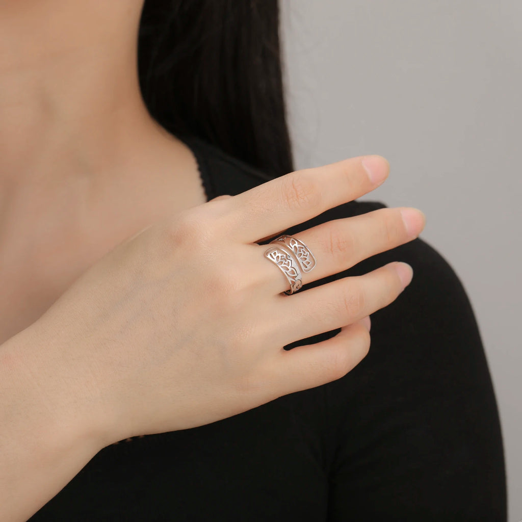 Anillo con Flores de Loto plata