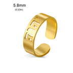Anillo ancho con grabado en hebreo judío