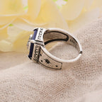Anillo ancho de media luna esculpido de estilo místico