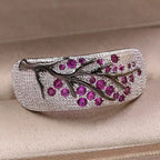 Anillo ancho pavé de cristales árbol de la vida