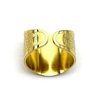 Anillo ancho unisex con grabado en hebreo judío