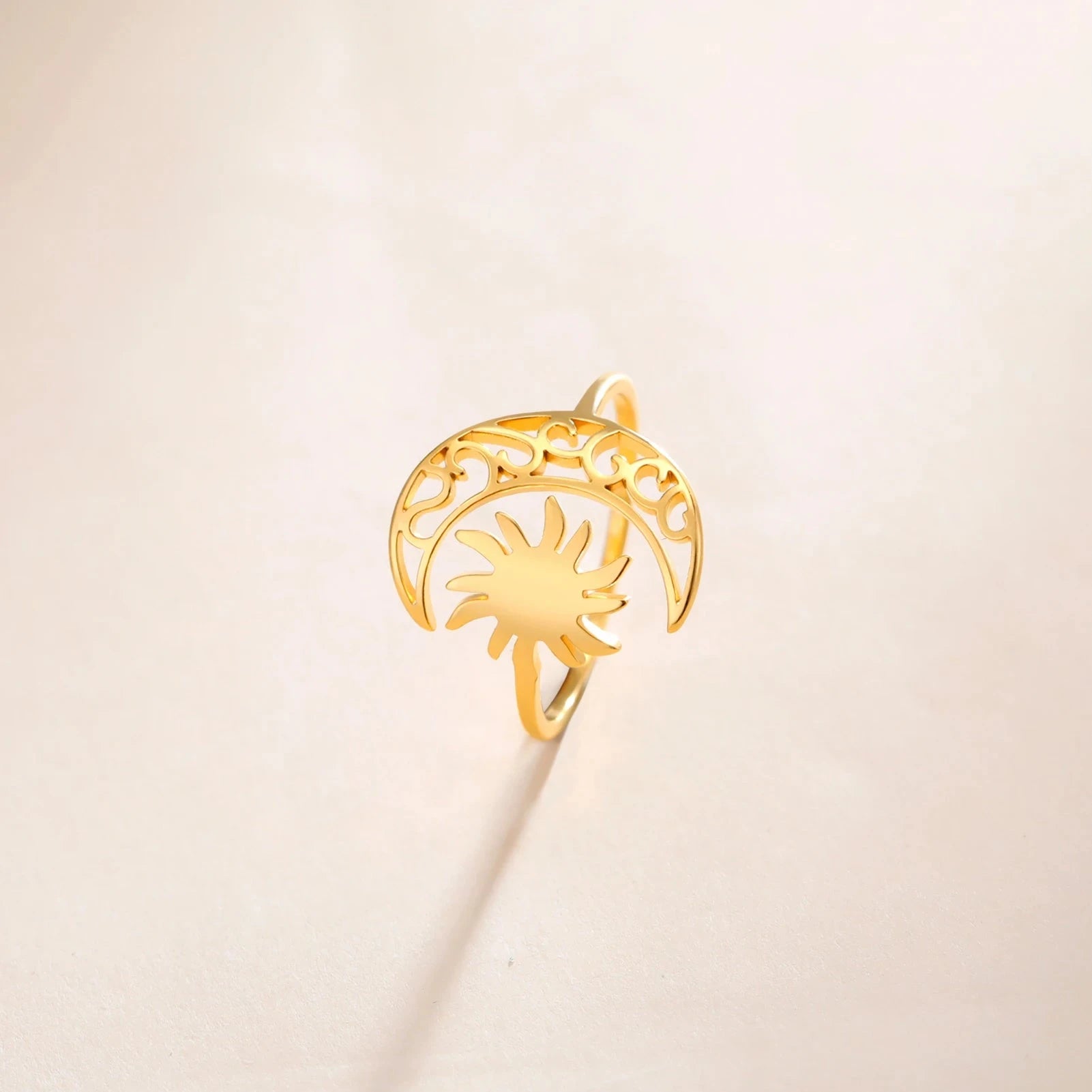 Anillo Luna y Sol oro