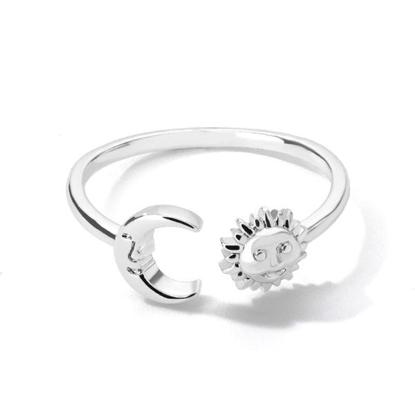 Anillo Luna Sol Astros Mujer plata