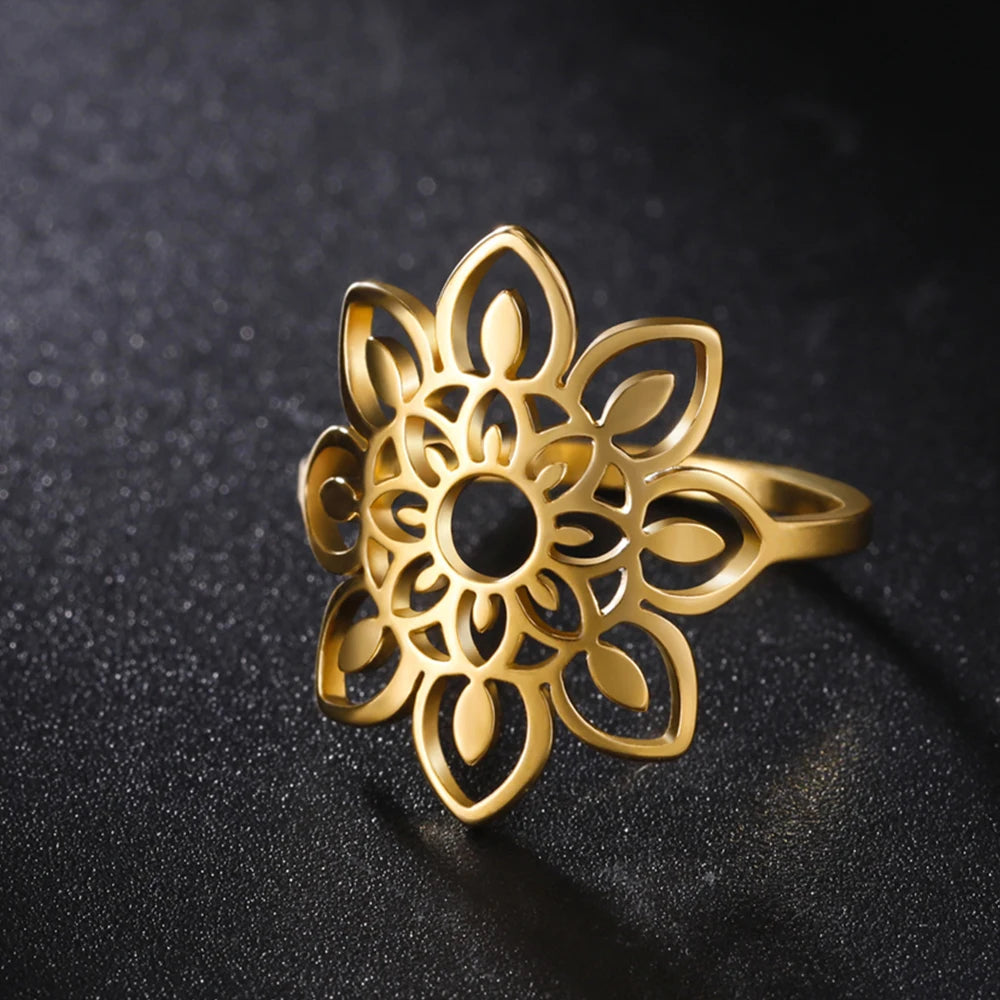 Anillo Mandala Mujer Sello oro