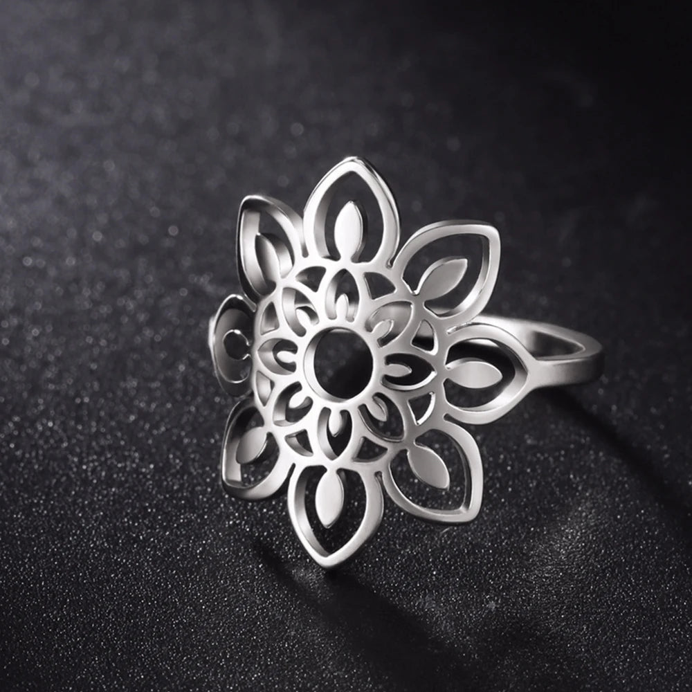 Anillo Mandala Mujer Sello plata