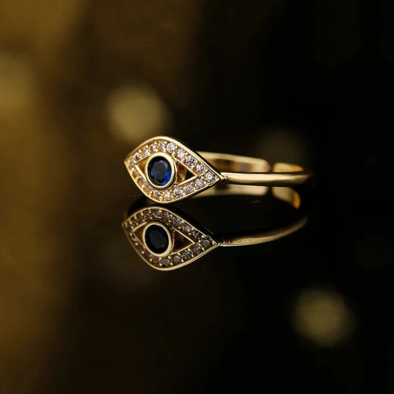 Anillo Ojo Malo Azul Turco