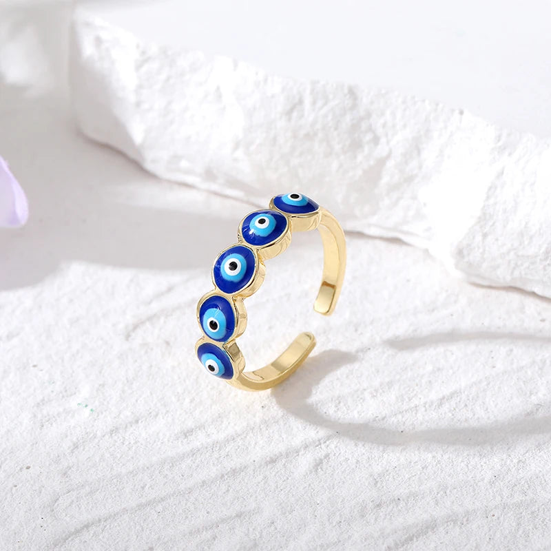 Anillo Mal de Ojo Azul Turco Azul 