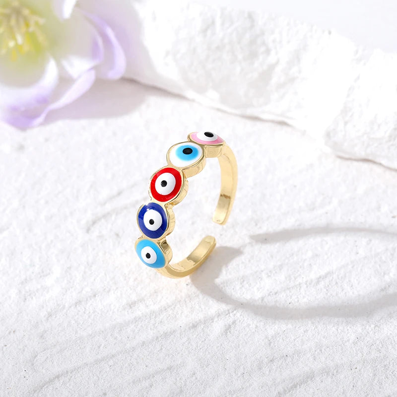 Anillo Mal de Ojo Azul Turco multicolor