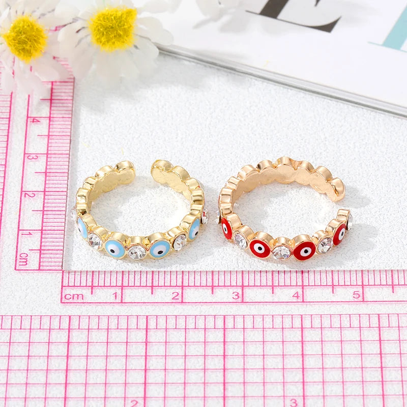 Anillo Ojo Turco Azul Estilo Bohemio