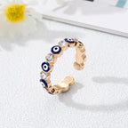 Anillo Ojo Turco Azul Estilo Bohemio azul
