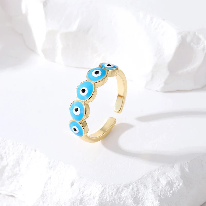 Anillo Mal de Ojo Azul Turco Turquesa