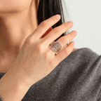 Anillo mixto con grabado en hebreo judío plata