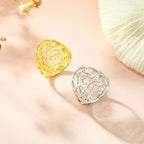 Anillo mixto con grabado en hebreo judío plata