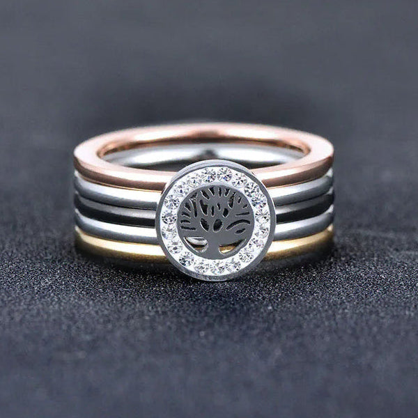 Anillo de varios tonos Árbol de la vida