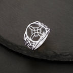 Anillo Nudo de Bruja Mujer Protección Anillo Wicca plata