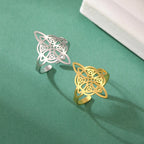 Anillo Nudo de Bruja Protección Anillo Mujer Wicca oro