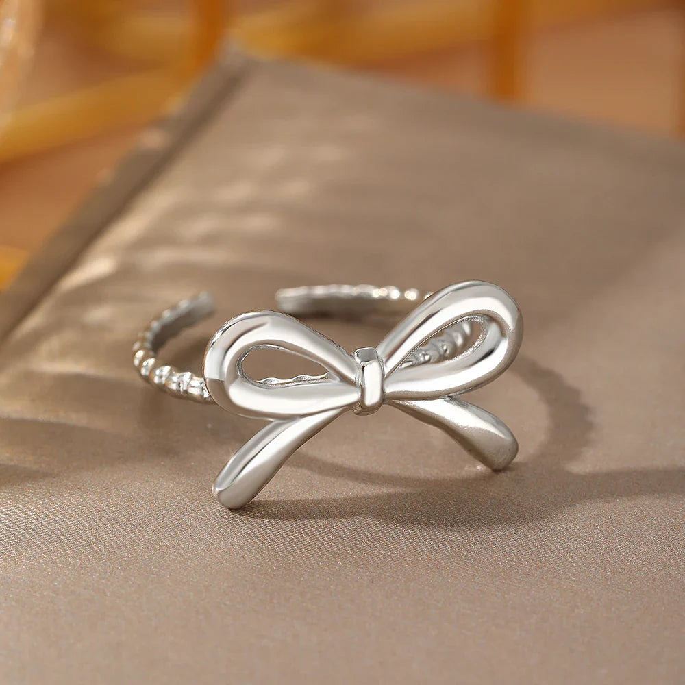 Anillo de lazo para mujer plata