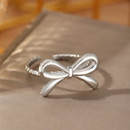 Anillo de lazo para mujer plata