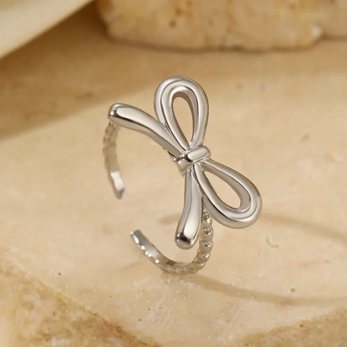 Anillo de lazo para mujer plata