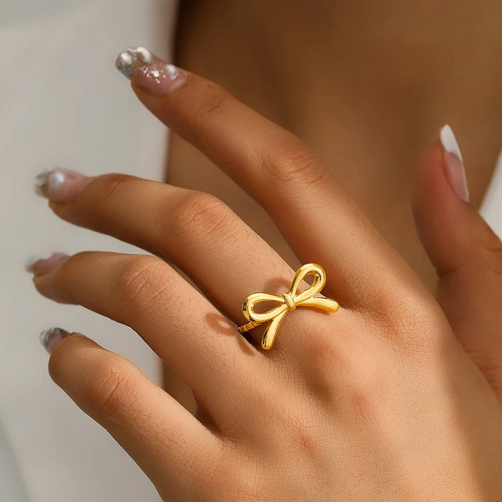Anillo de lazo para mujer oro