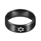Anillo negro con la <span data-glossary-id="etoile-de-david">estrella de David</span>, símbolo judío