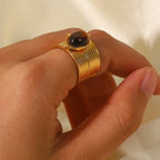 Anillo Ojo de Tigre para Mujer Oro