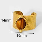 Anillo Ojo de Tigre para Mujer Oro