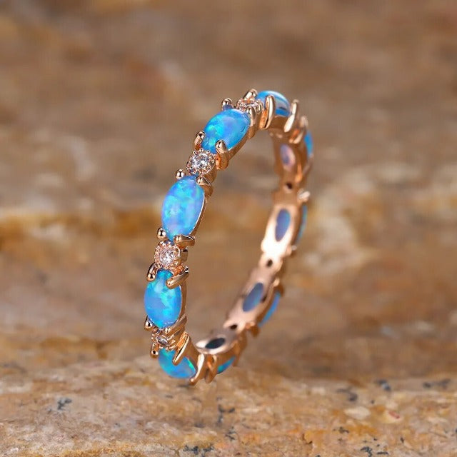 Anillo de Ópalo para Mujer azul