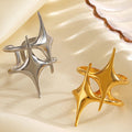Anillo abierto doble estrellas plata
